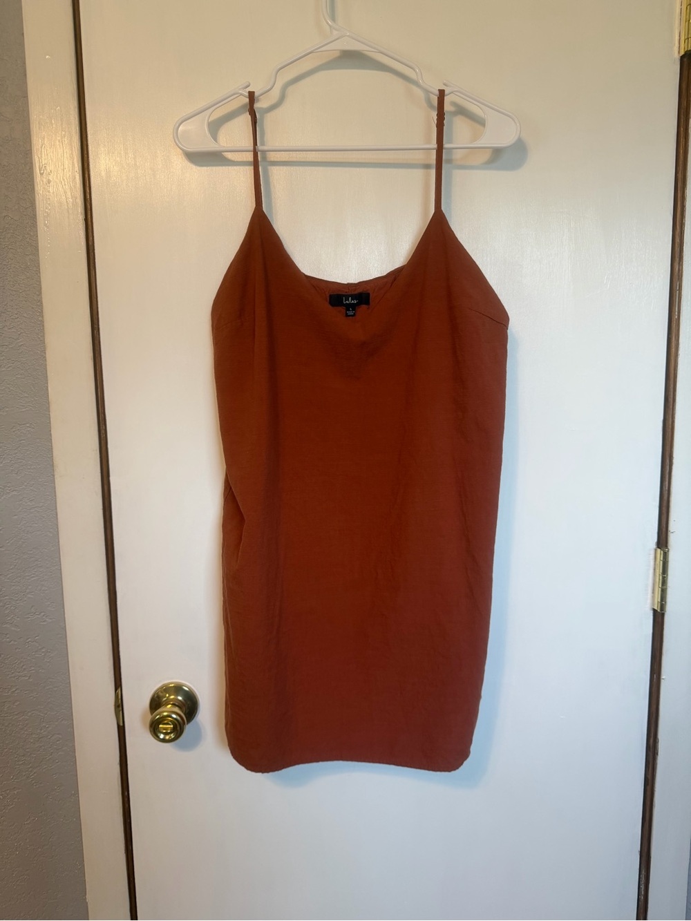 Lulu's Rust Spaghetti Strap Slip Top